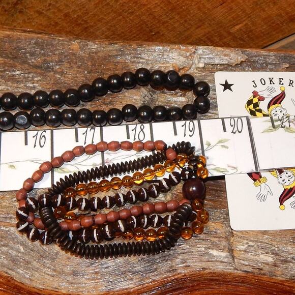 Vintage Tribal Wooden Seeds, Beads Necklace & Bracelet Jewelry Set - Picture 11 of 11